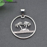 10pc Silver Plated Coconut Tree Necklace Pendants