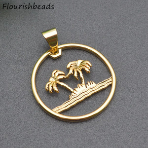 10pc Silver Plated Coconut Tree Necklace Pendants