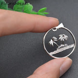 10pc Silver Plated Coconut Tree Necklace Pendants