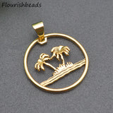 10pc Silver Plated Coconut Tree Necklace Pendants