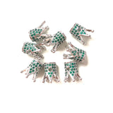 10pcs Green Zirconia Crown Spacer Beads for Jewelry Making