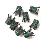 10pcs Green Zirconia Crown Spacer Beads for Jewelry Making