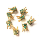 10pcs Green Zirconia Crown Spacer Beads for Jewelry Making