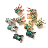 10pcs Green Zirconia Crown Spacer Beads for Jewelry Making