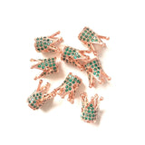 10pcs Green Zirconia Crown Spacer Beads for Jewelry Making