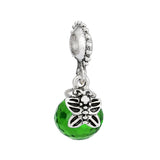 Green Crystal Beaded Tree Of Life Charm Pendant Lot