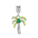 Green Crystal Beaded Tree Of Life Charm Pendant Lot