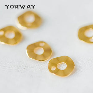 10pcs Hammered Disc Circle Charms 9mm Brass Pendants