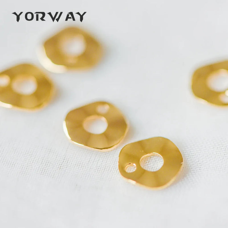 10pcs Hammered Disc Circle Charms 9mm Brass Pendants