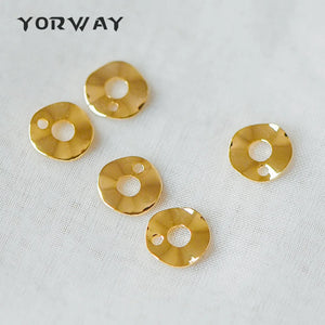 10pcs Hammered Disc Circle Charms 9mm Brass Pendants