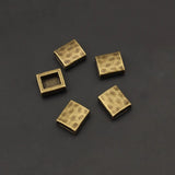 10pcs Hammered Slider Beads For 10*2mm Flat Leather Bracelet