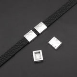 10pcs Hammered Slider Beads For 10*2mm Flat Leather Bracelet