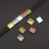 10pcs Hammered Slider Beads For 10*2mm Flat Leather Bracelet