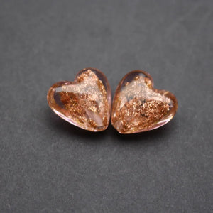 10pcs Light Pink Heart Shape 16mm Lampwork Glass Beads for Jewelry Making