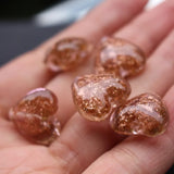 10pcs Light Pink Heart Shape 16mm Lampwork Glass Beads for Jewelry Making