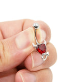 10pcs Heart Gem Devil Horns Dangle Navel Bar Belly Button Rings