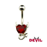 10pcs Heart Gem Devil Horns Dangle Navel Bar Belly Button Rings