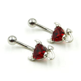 10pcs Heart Gem Devil Horns Dangle Navel Bar Belly Button Rings