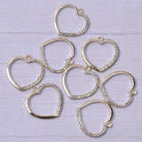 10pcs Heart Crystal Rhinestone Charms Earring Crafts Pendant