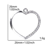 10pcs Heart Crystal Rhinestone Charms Earring Crafts Pendant