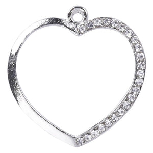 10pcs Heart Crystal Rhinestone Charms Earring Crafts Pendant