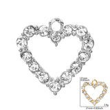 10pcs Heart Silver Crystal Charms Earring Crafts Pendant