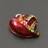 10pcs Heart Silver Crystal Rhinestone Charms Bag Earring Crafts Findings