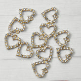 10pcs Heart Silver Crystal Charms Earring Crafts Pendant