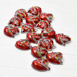 10pcs Heart Silver Crystal Rhinestone Charms Bag Earring Crafts Findings