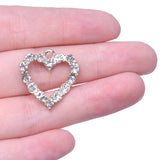 10pcs Heart Silver Crystal Charms Earring Crafts Pendant