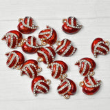 10pcs Heart Silver Crystal Rhinestone Charms Bag Earring Crafts Findings