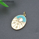 10pcs Cubic Zircon Enamel Star Charms for Women Jewelry Making
