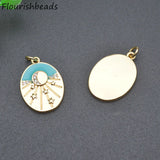 10pcs Cubic Zircon Enamel Star Charms for Women Jewelry Making