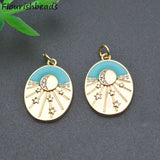 10pcs Cubic Zircon Enamel Star Charms for Women Jewelry Making