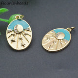 10pcs Cubic Zircon Enamel Star Charms for Women Jewelry Making