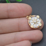10pcs Colorful CZ Enamel Compass Star Charms Pendants for DIY Jewelry Making