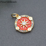 10pcs Colorful CZ Enamel Compass Star Charms Pendants for DIY Jewelry Making