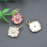 10pcs Colorful CZ Enamel Compass Star Charms Pendants for DIY Jewelry Making