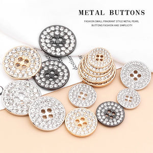 10pcs Rhinestone Metal Snap Buttons for DIY Jewelry