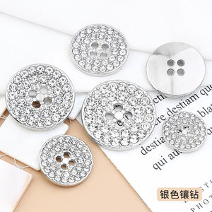10pcs Rhinestone Metal Snap Buttons for DIY Jewelry