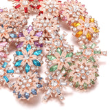 10pcs/lot Crystal Rhinestone Flower Snap Buttons 18mm 20mm DIY Jewelry