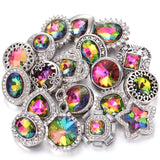 10pcs/lot Crystal Rhinestone Flower Snap Buttons 18mm 20mm DIY Jewelry