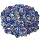 10pcs/lot Crystal Rhinestone Flower Snap Buttons 18mm 20mm DIY Jewelry