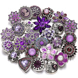 10pcs/lot Crystal Rhinestone Flower Snap Buttons 18mm 20mm DIY Jewelry