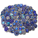 10pcs/lot Crystal Rhinestone Flower Snap Buttons 18mm 20mm DIY Jewelry