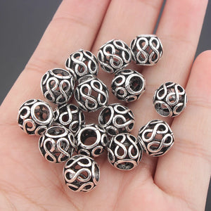 10pcs Hollow Figure 8 Spacer Beads DIY Jewelry Bracelet Necklace Making