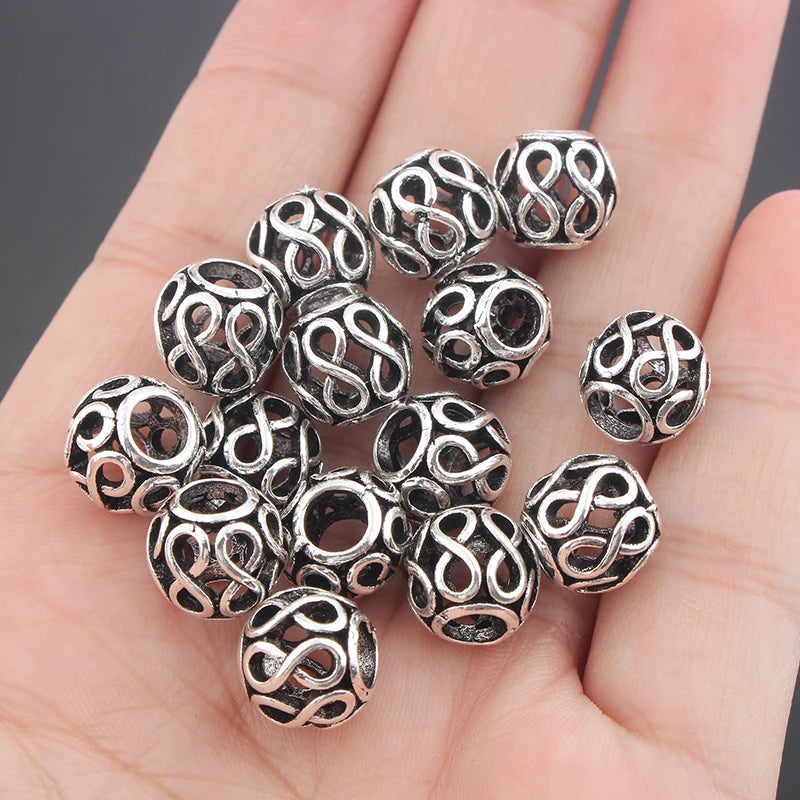 10pcs Hollow Figure 8 Spacer Beads DIY Jewelry Bracelet Necklace Making