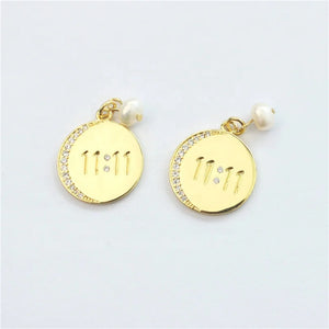 11:11 CZ Pendant Plating Pearl Charm Women Jewelry Accessories