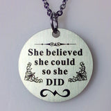 10pcs Stainless Steel Letter Pendant Chain Necklace