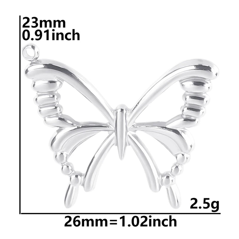 10pcs Stainless Steel Insect Jewelry Pendant Charm DIY Earrings Craft Supplies